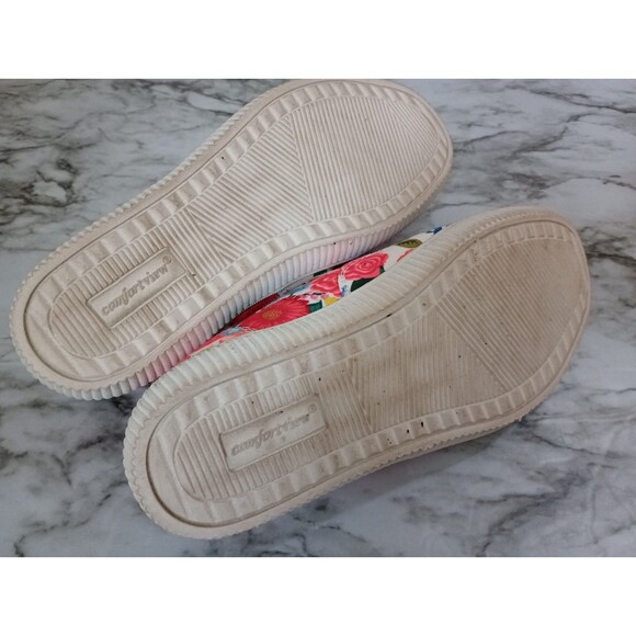 Comfortview The Anzani Slip On Sneaker Floral with Cute Tie Size 8W - Picture 9 of 11